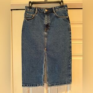 ZARA Trafaluc denim midi skirt, size small